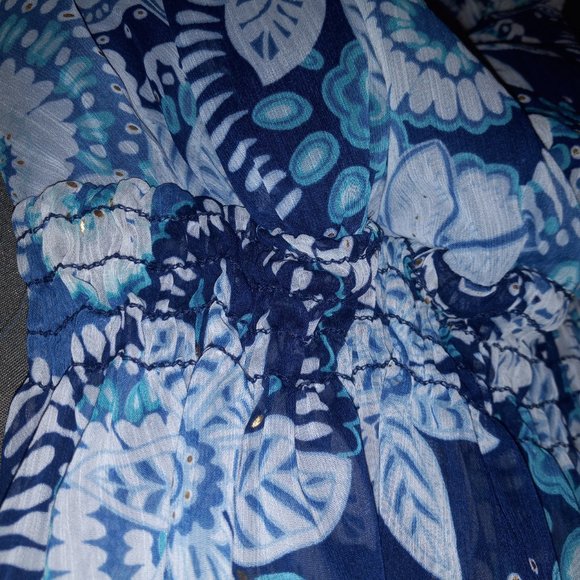 Tank Top with Blue Nature Pattern - Top lined - Picture 4 of 7